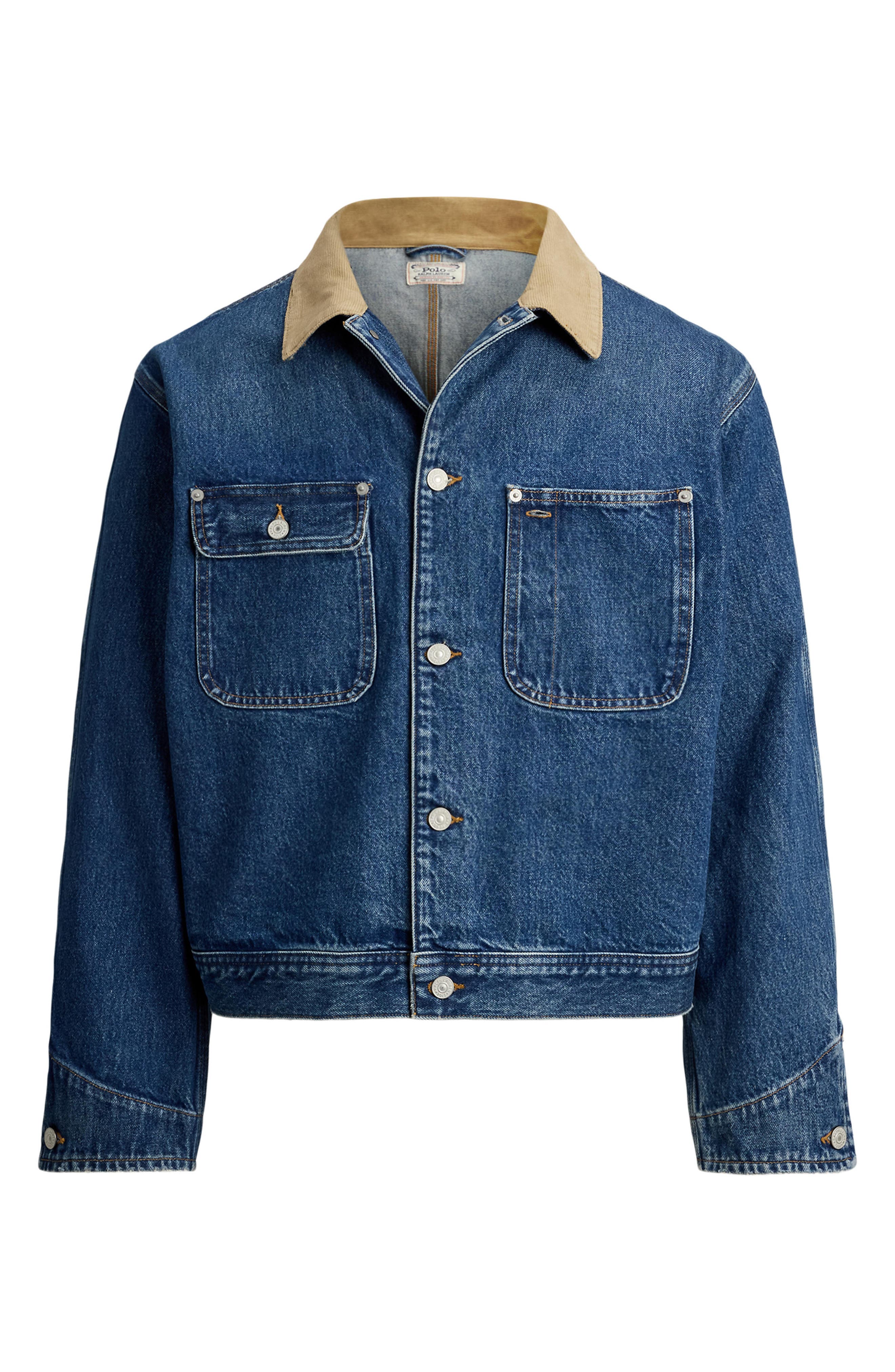 Corduroy Collar Denim Trucker Jacket (Men) | Nordstrom