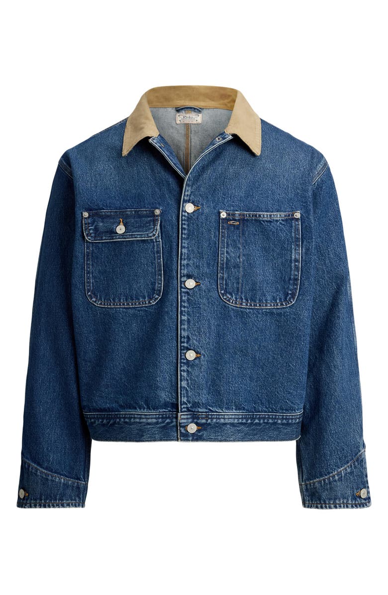 Polo Ralph Lauren Corduroy Collar Denim Trucker Jacket, Alternate, color, Outpost