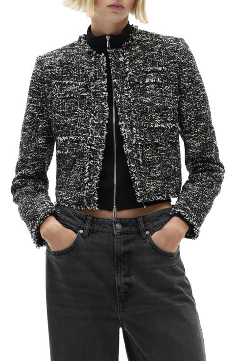 Fray Trim Tweed Jacket
