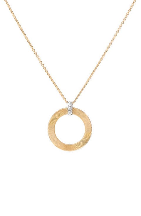 Masai 18K Yellow Gold & Diamond Single Circle Short Pendant Necklace
