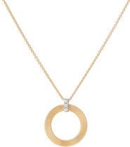 Marco Bicego Masai 18K Yellow Gold & Diamond Single Circle Short Pendant Necklace