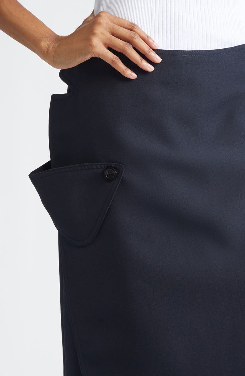 Jean Paul Gaultier Trench Detail Skirted Pants, Alternate, color, Navy