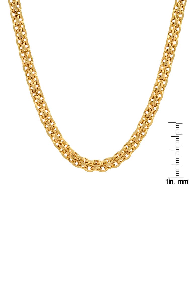 STEELTIME Men's 18K Yellow Gold Plated Stainless Steel Chain Necklace, Alternate, color, Yellow