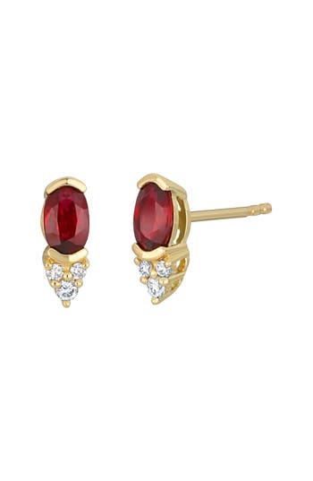 Bony Levy El Mar Ruby & Diamond Stud Earrings In Multi