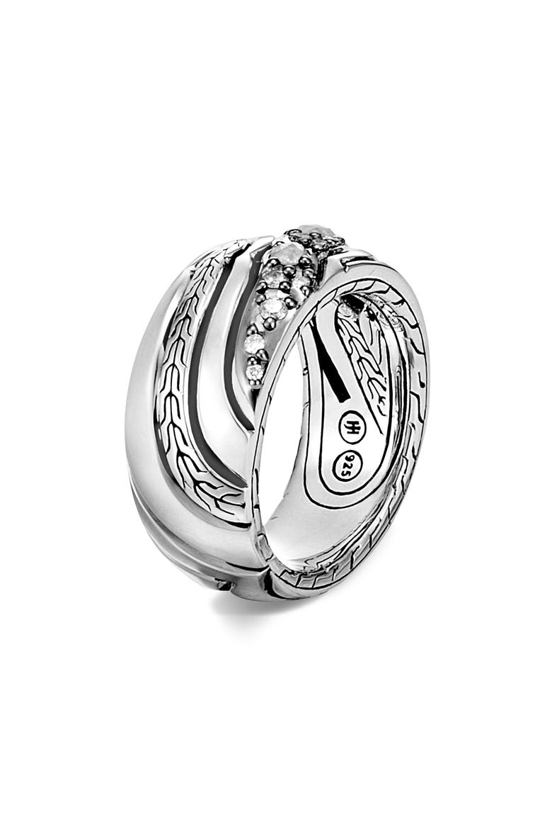 Lahar Diamond Band Ring, Main, color, SILVER/ DIAMOND