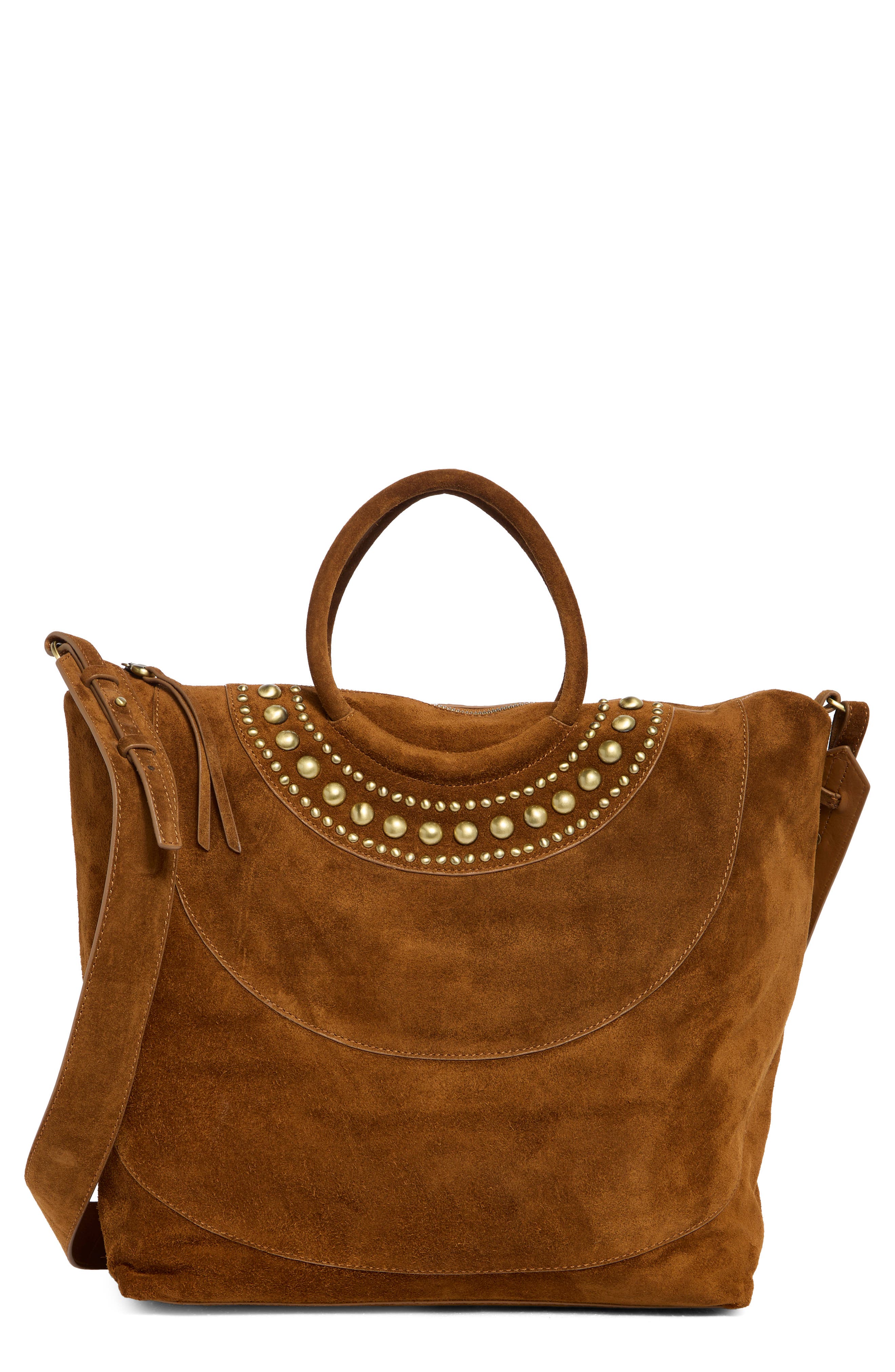 HOBO Maggie Studded Suede Satchel