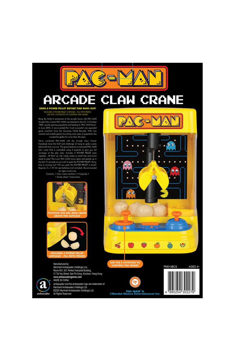 Pac-Man Arcade Claw Crane - Core Series, Lights-Sounds Tabletop Game, Kids 4+, Alternate, color, Multicolored