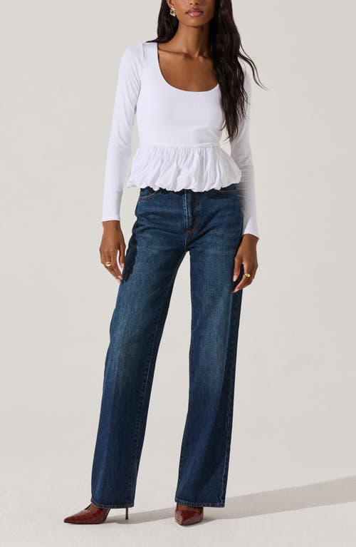 Astr The Label Bubble Peplum Top In White