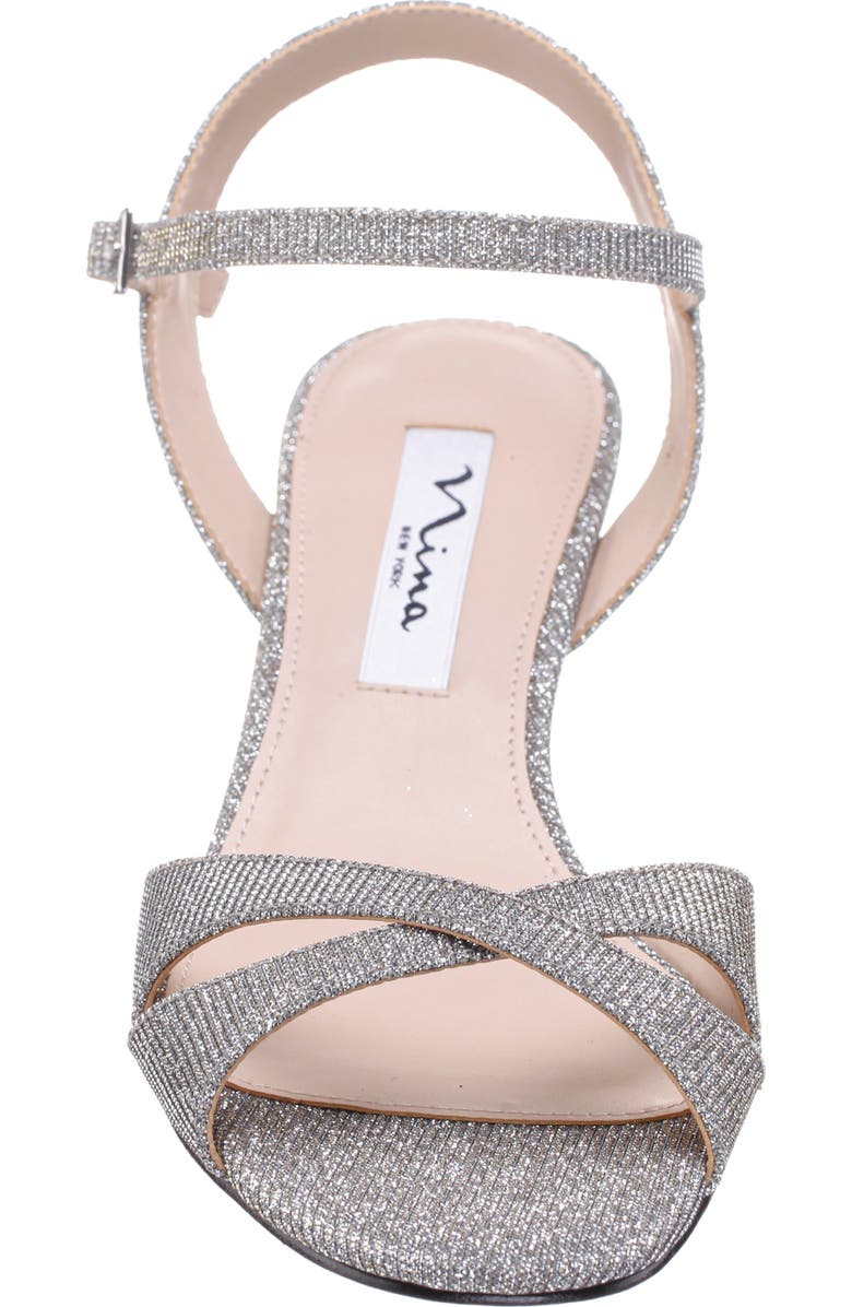 Nina Flora Ankle Strap Wedge Sandal, Alternate, color, Steel