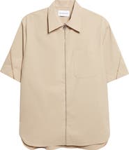 Givenchy Embroidered Logo Short Sleeve Zip Shirt