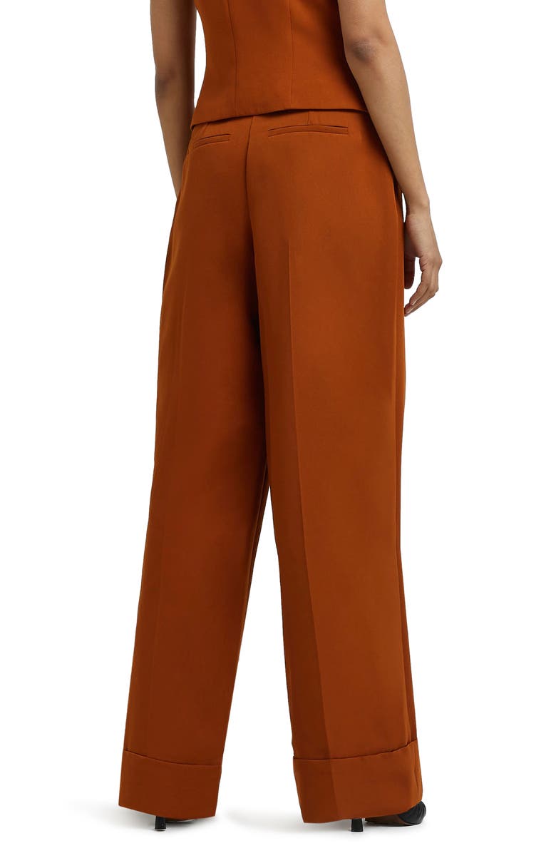 River Island Women's Pleat Front Wide Leg Trousers, Alternate, color, 