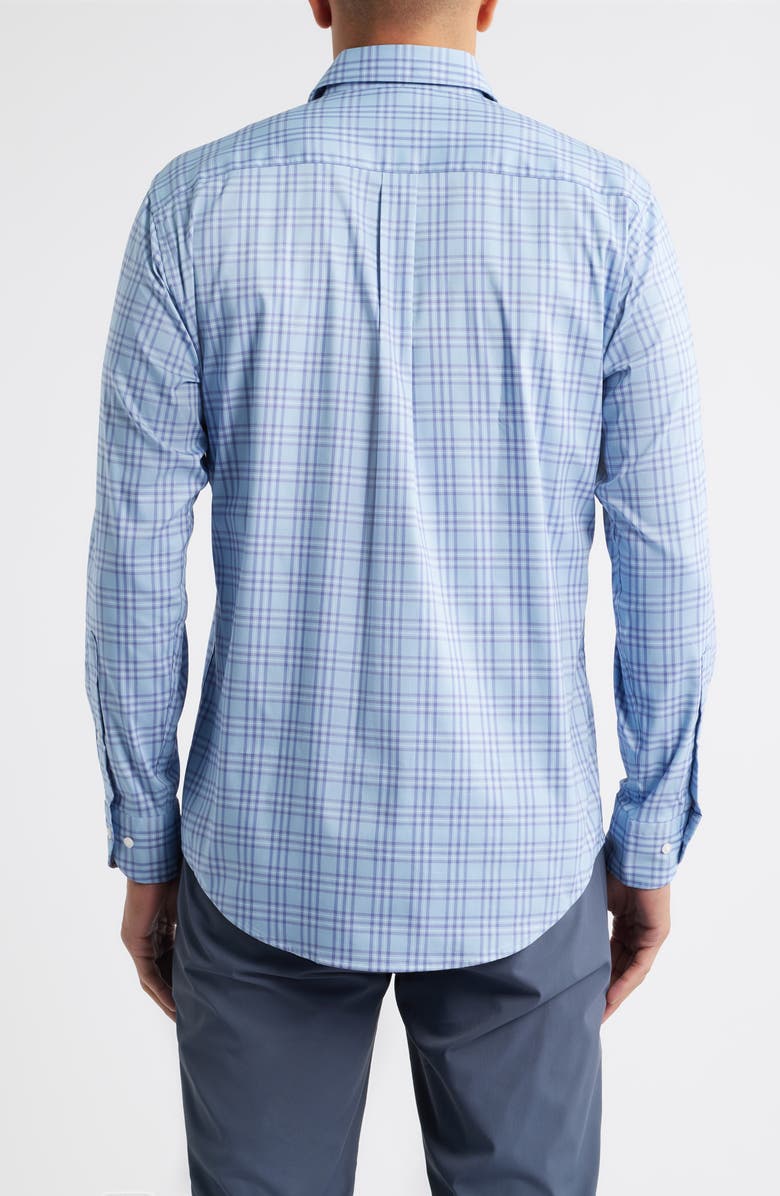 Peter Millar Brevard Crown Lite Plaid Performance Button-Up Shirt, Alternate, color, Ruddy Blue