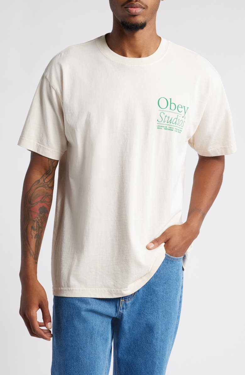 Obey Studios Graphic T-Shirt, Main, color, 