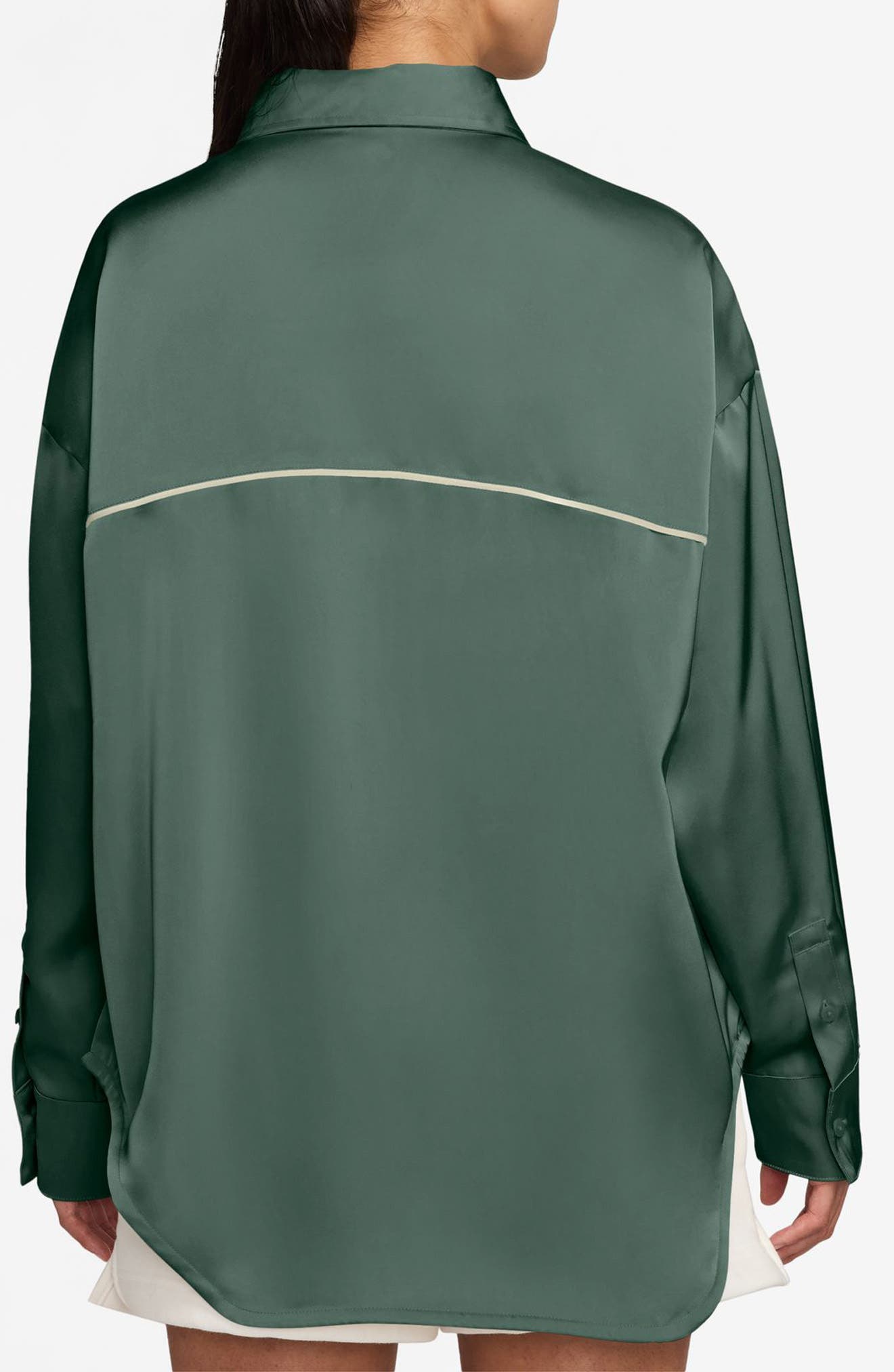 Oversize Satin Button-Up Top - image 4