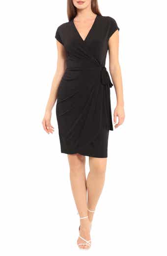 Maggy London Solid Faux Wrap Dress
