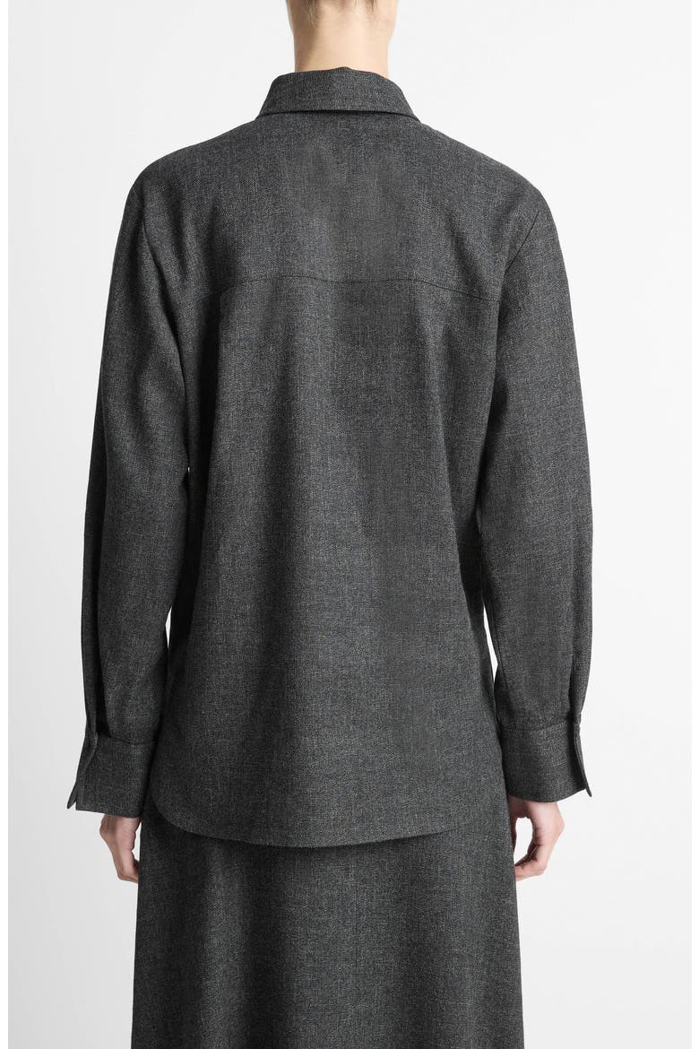 Tweed Button-Up Shirt, Alternate, color, MED H GREY