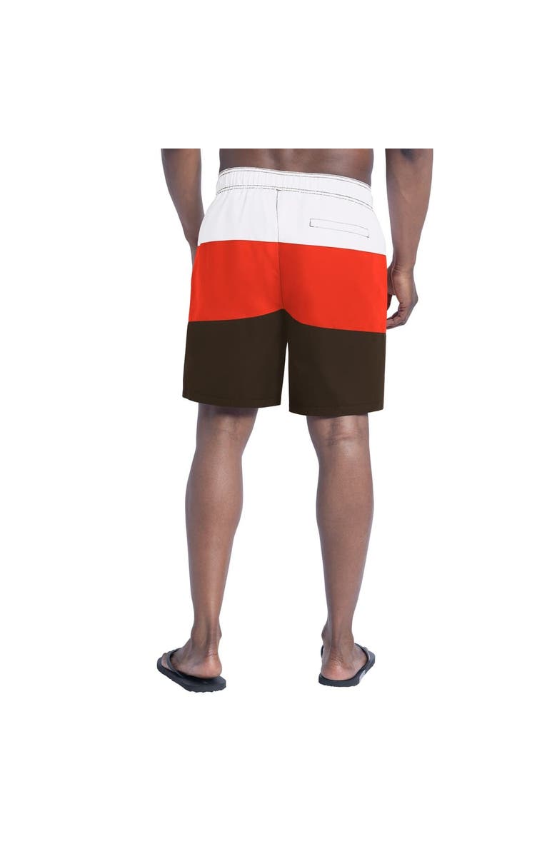G-III SPORTS BY CARL BANKS Men's G-III Sports by Carl Banks  Brown/Orange Cleveland Browns Sunrise Volley Swim Shorts, Alternate, color, Brown