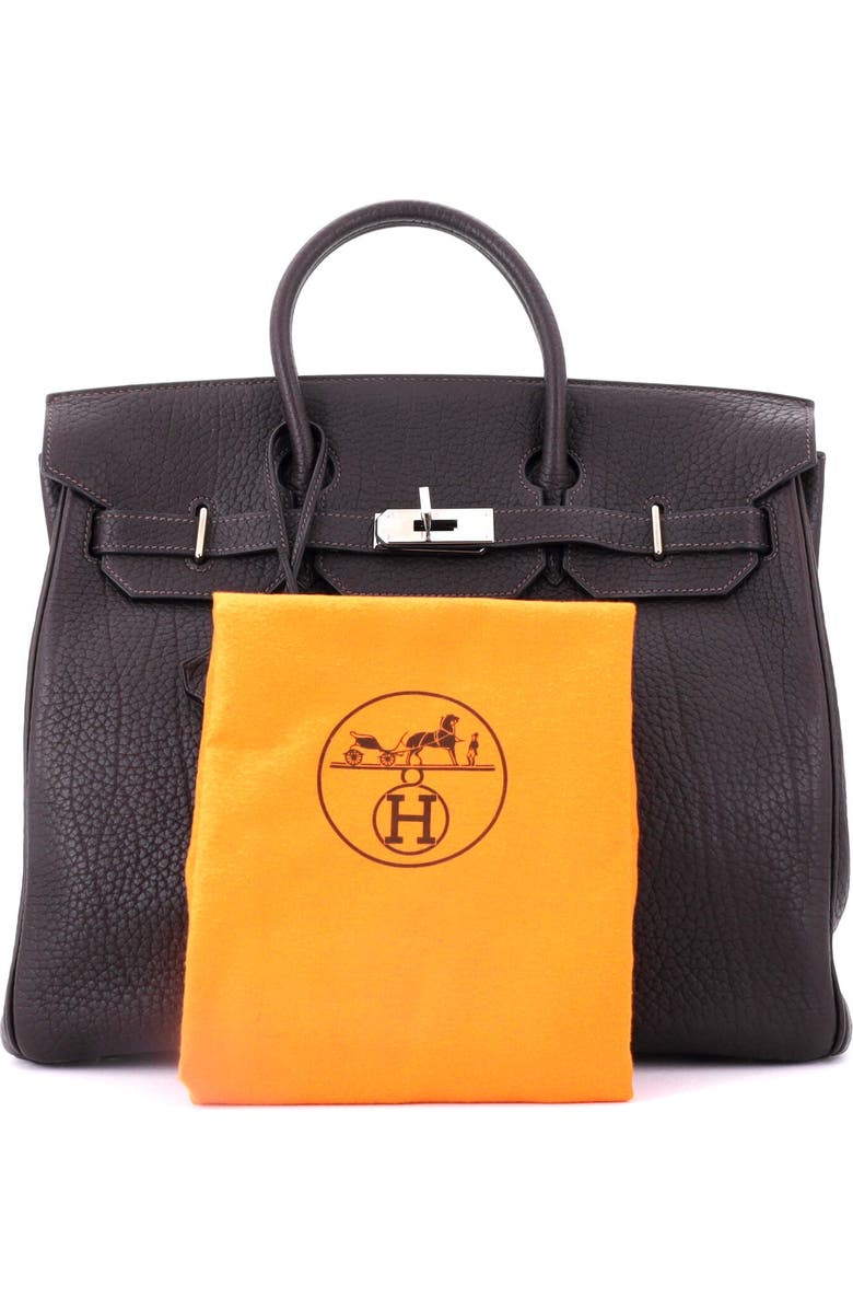 Pre-Owned Hermes HAC Birkin Bag Brown Fjord with Palladium Hardware 32, Alternate, color,