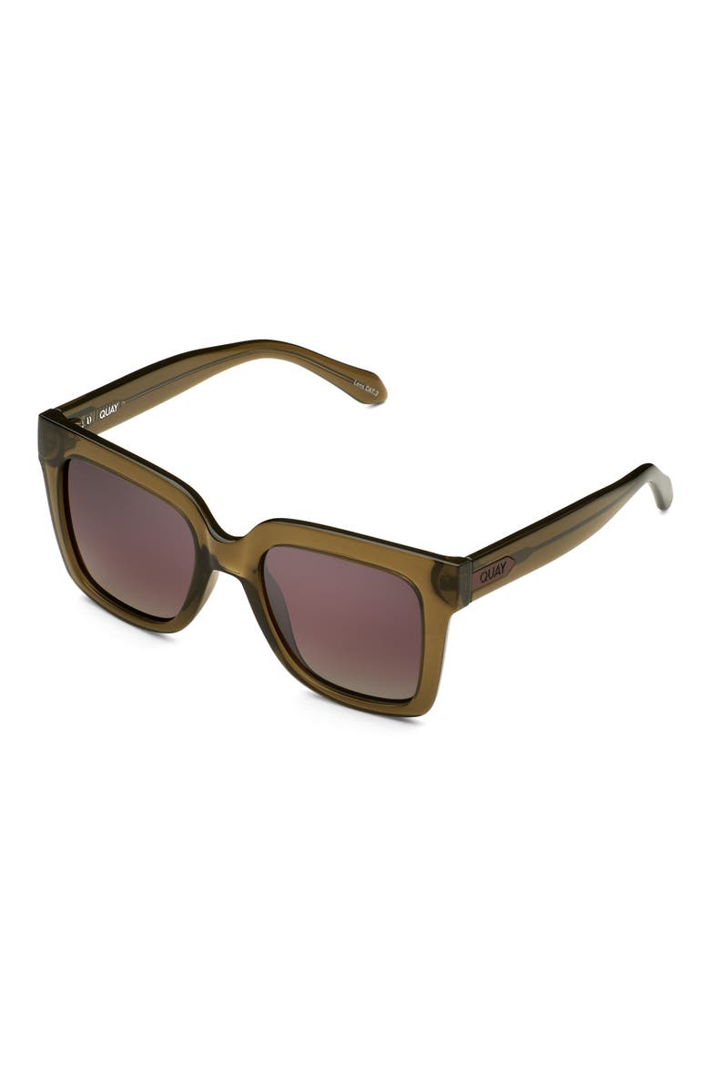 Icy 52mm Gradient Square Sunglasses, Alternate, color, GREEN/ BROWN