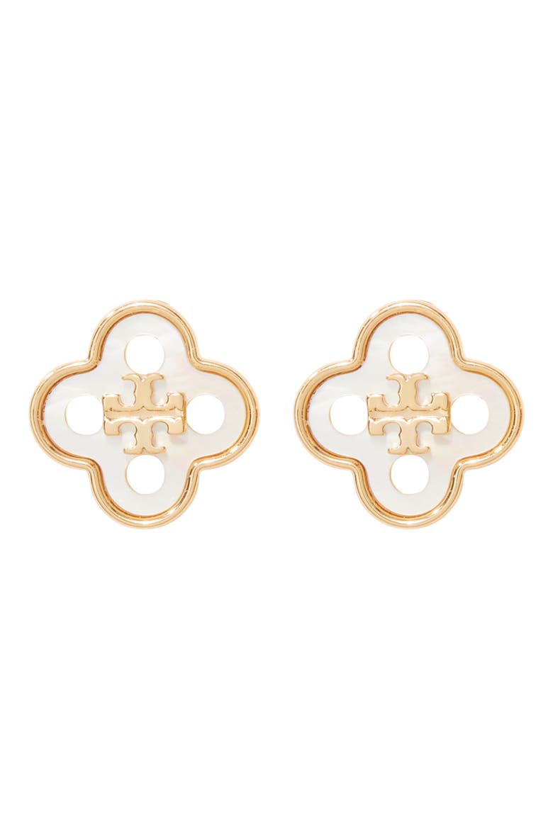 Forget Me Not Bracelet & Stud Earrings Set, Alternate, color, TORY GOLD / MOTHER OF PEARL
