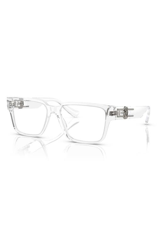 Versace 55mm Rectangular Optical Glasses In Crystal