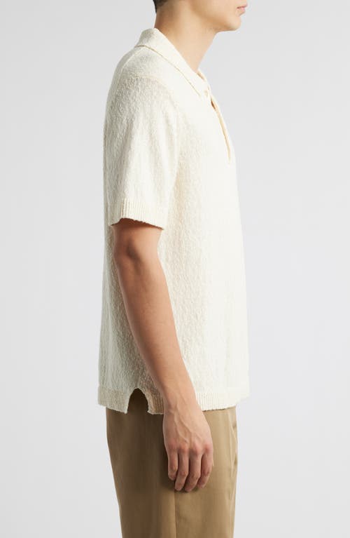 Nn07 Randy Jacquard Cotton Polo In Sand