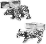Cufflinks, Inc. Bull & Bear Sterling Silver Cuff Links