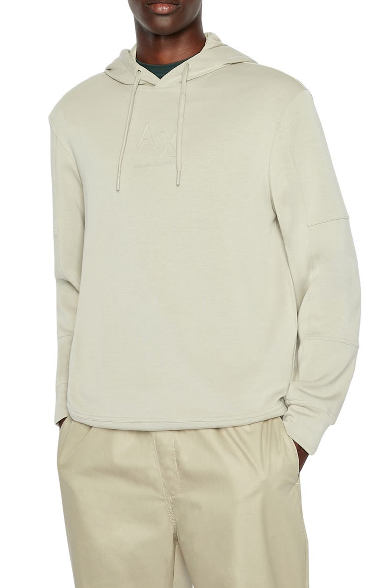 Armani Exchange Embossed Logo Fleece Hoodie, Main, color, 
