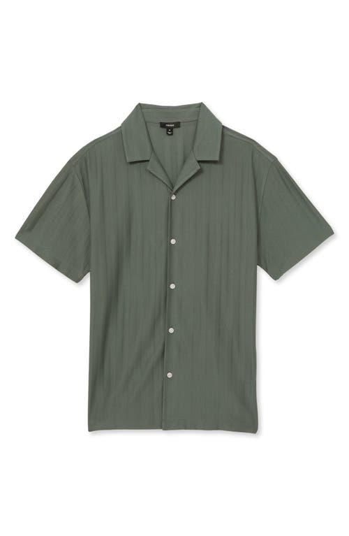 Reiss Sampson Textured Stripe Camp Shirt In Green