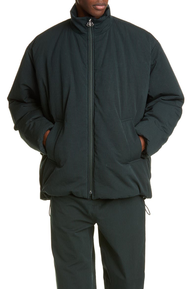 Cotton Cocoon Jacket, Main, color, BLACK/ CYPRESS GREEN