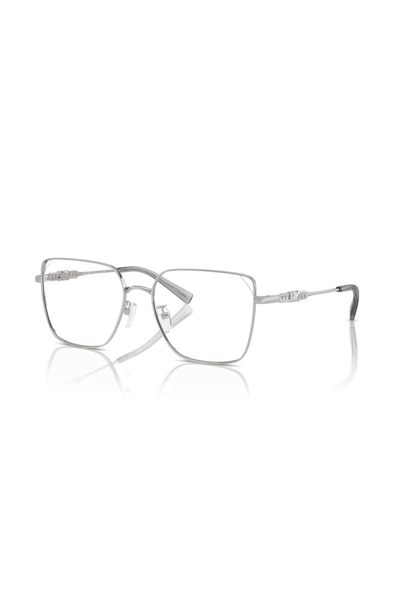 Michael Kors 56mm Rectangle optical glasses, Main, color, Silver