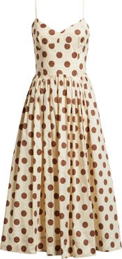 Lucy Paris Everly Dot Sleeveless Midi Dress