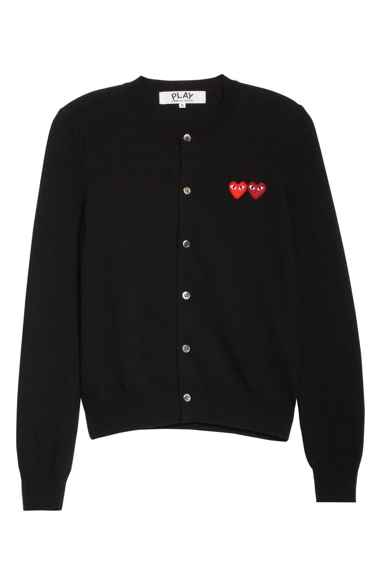 Comme des Garçons PLAY Wool Cardigan, Alternate, color,