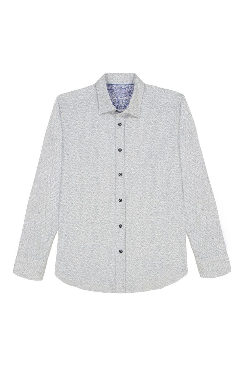 Asterisk Knit Button-Up Shirt, Alternate, color, BLUE MULTI