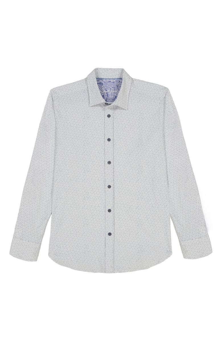 Robert Graham Asterisk Knit Button-Up Shirt, Alternate, color, Blue Multi