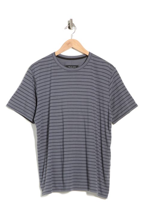 Edmund Stripe Cotton Blend T-Shirt