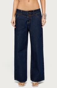 EDIKTED Meredith Low Rise Wide Leg Jeans