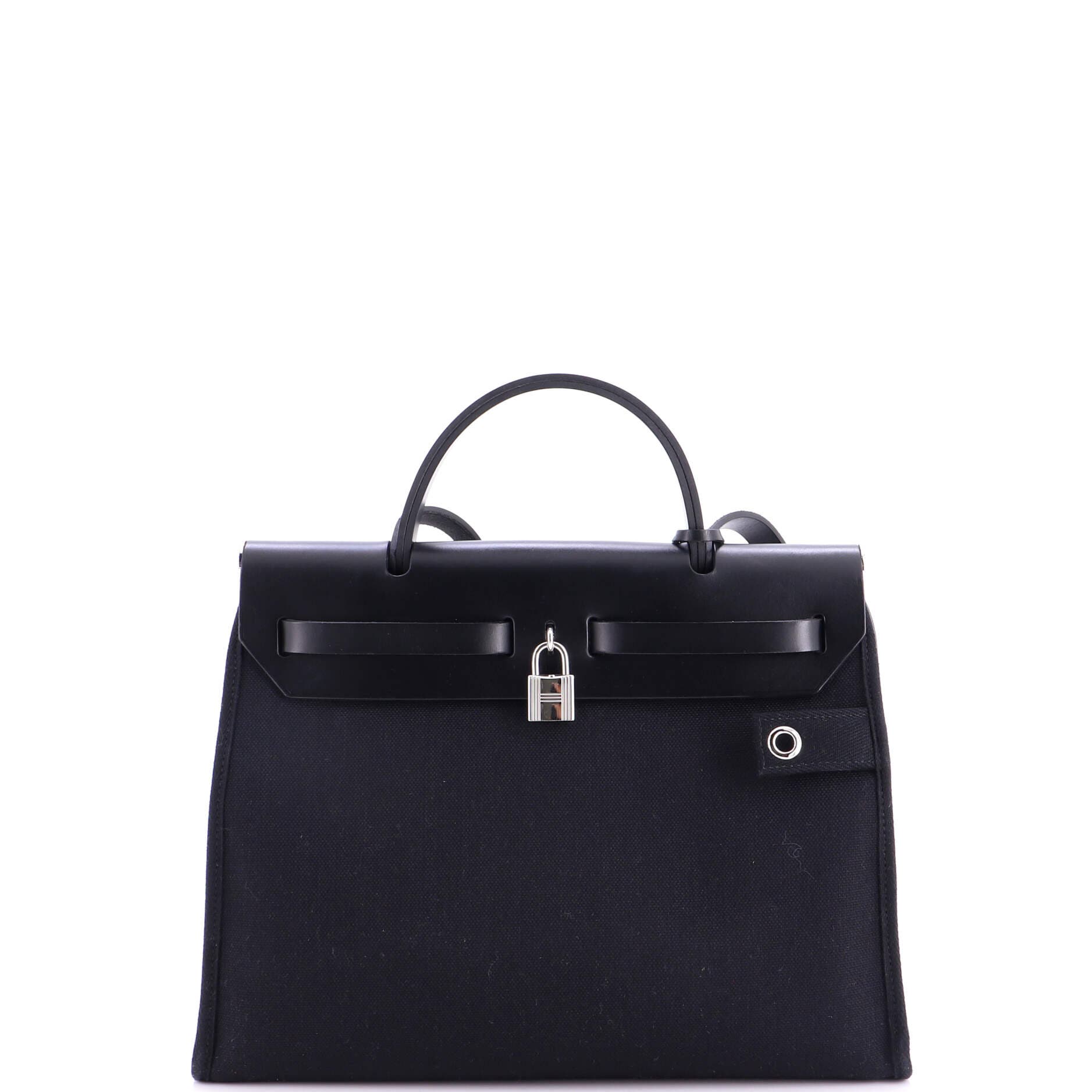Herbag Zip Leather and Toile 31, Alternate, color, Black