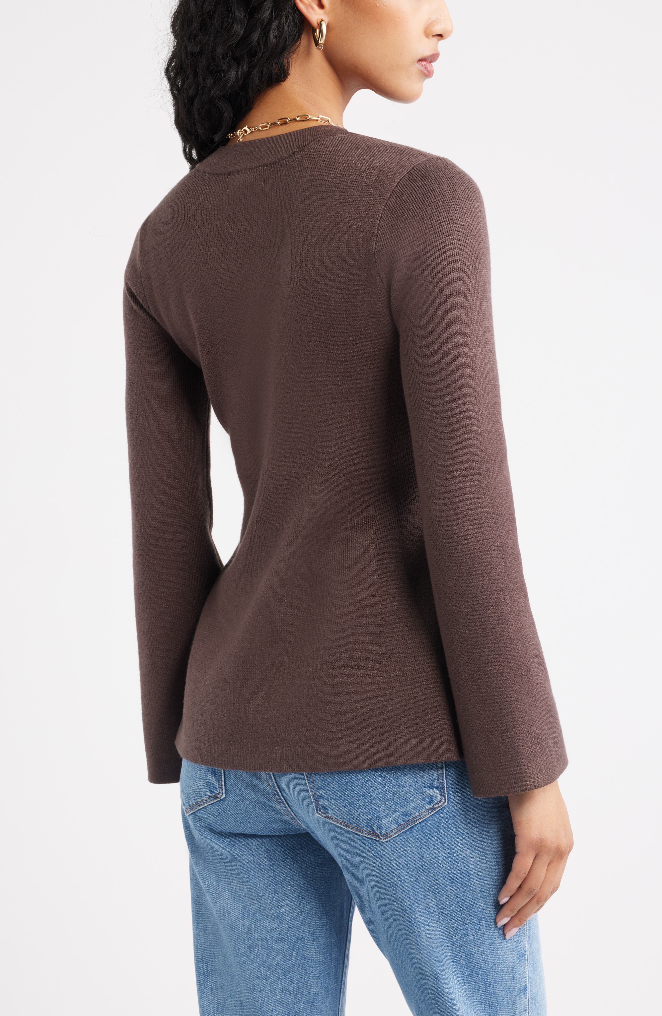 Женские кардиганы Open Edit Button Front Peplum Cardigan — фото 3