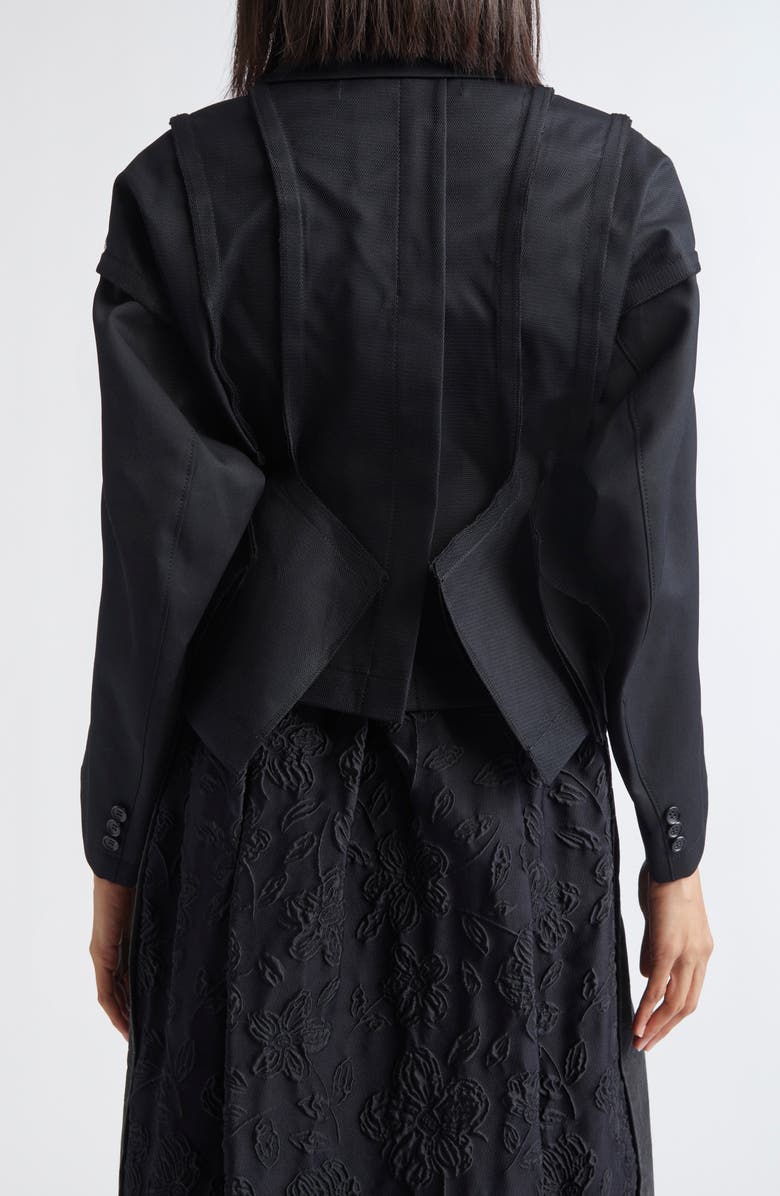 Tao Comme des Garçons Mixed Media Crop Jacket, Alternate, color, Black