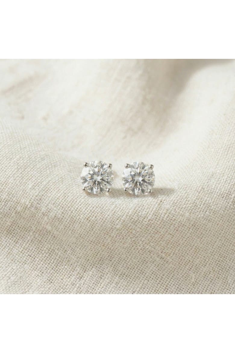 Certified 2Ct TW Diamond Studs Screw Back 14k Gold Lab Grown, Alternate, color, 14k White Gold