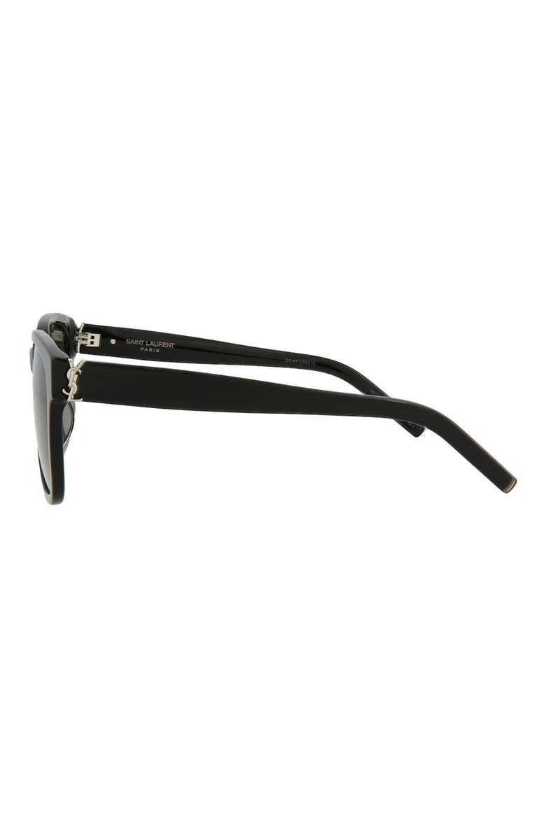 55mm Rectangular Sunglasses, Alternate, color, BLACK BLACK SILVER