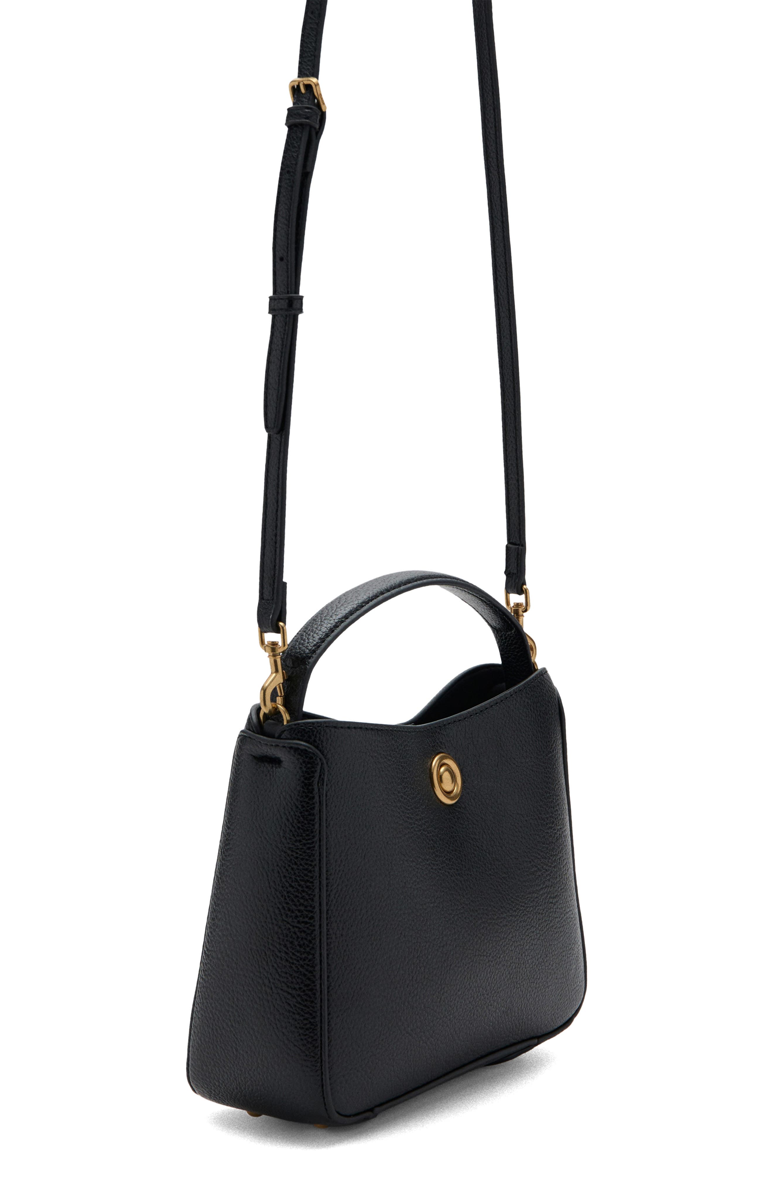 MANGO Small Crossbody Bucket Bag, Alternate, color, Black
