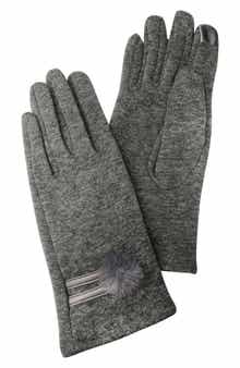 MARCUS ADLER Pompom Jersey Touchscreen Gloves