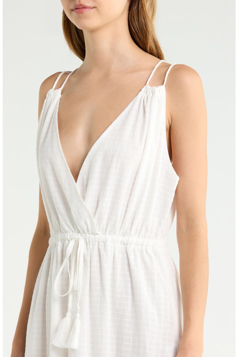 Open Stitch Panel Cover-Up Maxi Dress, Alternate, color, WHITE