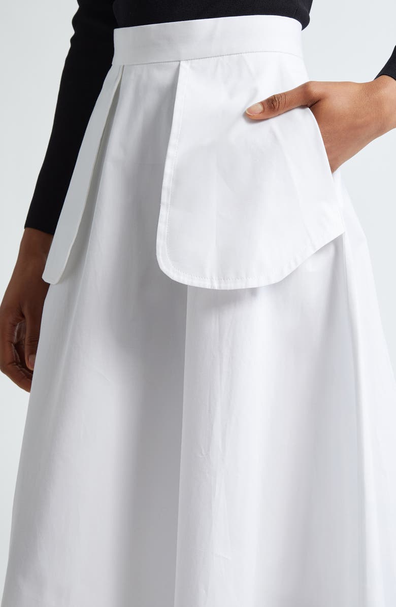 Róhe External Pocket High Waist A-Line Maxi Skirt, Alternate, color, Optic White