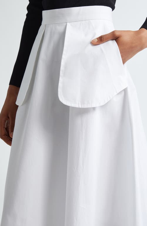 Rohe Róhe External Pocket High Waist A-line Maxi Skirt In Optic White