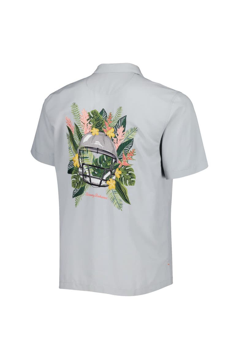 Men's Tommy Bahama Gray Vanderbilt Commodores Coconut Point Frondly Fan Camp IslandZone Button-Up Shirt, Alternate, color, Gray
