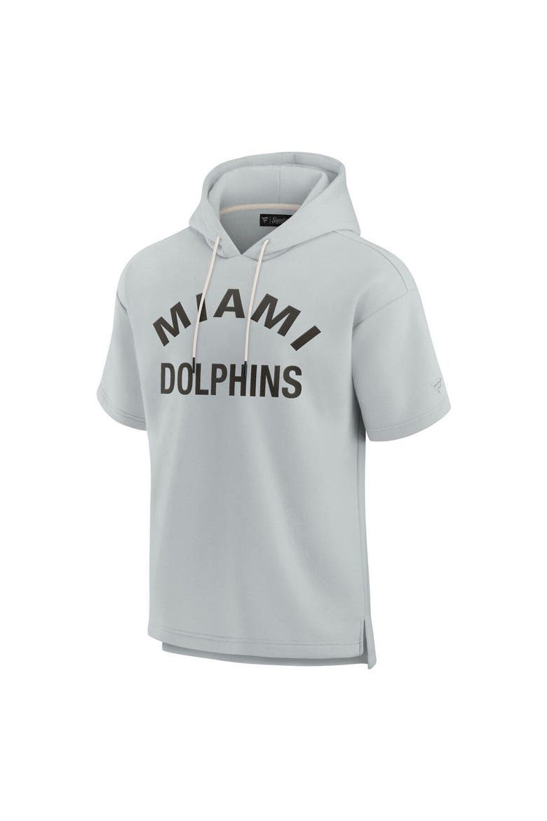 Unisex Fanatics Signature Gray Miami Dolphins Super Soft Fleece Short Sleeve Hoodie, Alternate, color, Gray