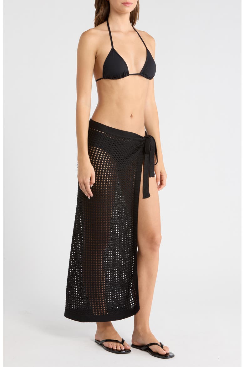 Rena Knit Cover-Up Skirt, Alternate, color, BLACK